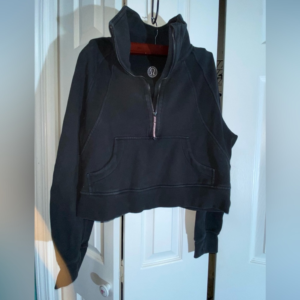 Lululemon Scuba Oversized Funnel Neck Half Zip cropped sweatshirt L *no Tag AA14